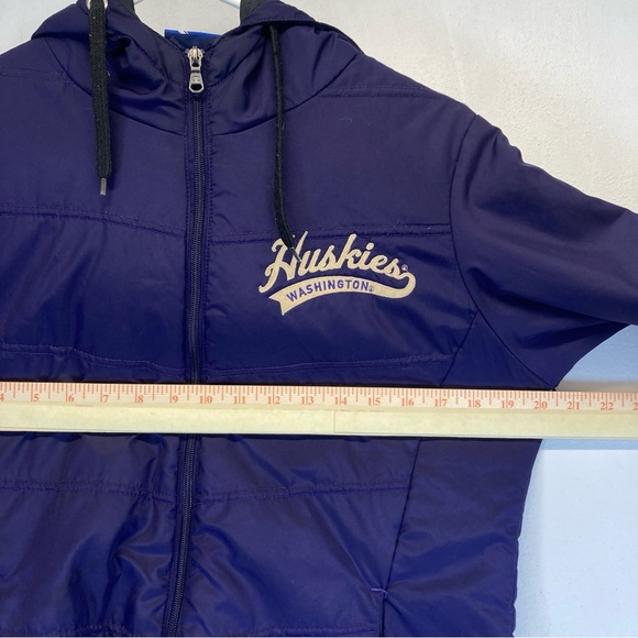 Champion Jacket Puffer Women University of Washington Purple Sz M pockets - Picture 10 of 16